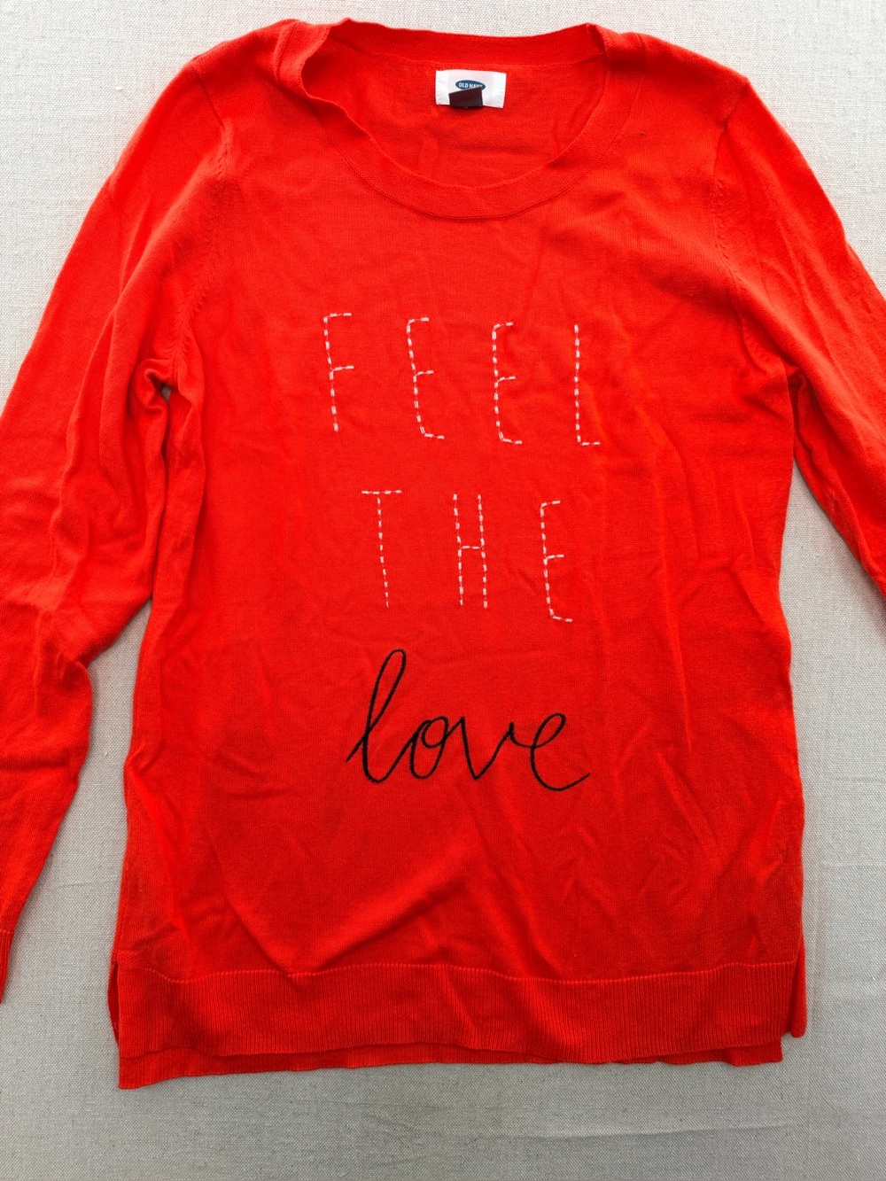 Old Navy Bright Red Long Sleeve Sweater Top